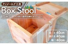 アイビーログ工房 Box Stool(ボックススツール) スギ板とヒノキの枝の箱型収納付きスツール ar-0014