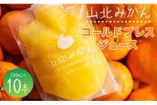 みかんジュース 100％ ストレート 高級 山北みかんコールドプレスジュース 10本セット - 柑橘 ミカン 蜜柑 果物 フルーツ 果汁 100％ 濃縮 飲料 飲み物 詰め合わせ ギフト 贈り物 プレゼント のし対応可 特産品 EIMONS株式会社 高知県 香南市【冷凍】 ei-0002