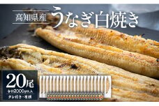 白焼き 鰻 国産 2kg以上 20尾×100～120g 鰻 大容量 数量限定 - 蒲焼き タレ付き 国産 鰻 ウナギ 有頭 背開き つまみ ご飯のお供 老舗 土佐湾 吉川水産 高知県 香南市 冷凍 yw-0083