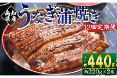 国産 うなぎ 定期便 12回 約220g 2尾 蒲焼き 高知県産 養殖 魚介 国産 海鮮 魚 かばやき 鰻 ウナギ 惣菜 おかず お手軽 加工品 加工食品 冷凍 Wfb-0064