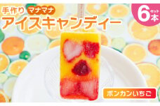 手作りアイスキャンディー ポンカンいちご ６本セット スイーツ デザート おやつ お菓子 果物 フルーツ アイスバー ギフト お礼 贈り物 のし対応可 ヤ・シィ 高知県 香南市 冷凍 ys-0020