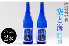 土佐宇宙深海酒 特別純米酒 空と海 720ml×2本 - 日本酒 辛口 国産 高知県産 お酒 酒 おさけ セット 辛口 贈り物 ギフト 晩酌 自分用 アルコール 記念日 お酒好き お礼 お祝い 高知県 香南市 常温 gs-0151