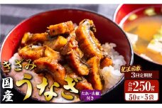 【3回定期便】国産 きざみうなぎ蒲焼き 5袋 たれ・山椒付き 合計15袋 Wss-0053