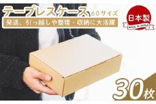 テープレスケース ６０サイズ 30枚 - 国産 厚さ3mm 段ボール ダンボール 荷物 発送 引っ越し 便利 収納 整理 フリマサイト オークション 通販 配送 梱包 郵便 規定サイズ タケナカダンボール 高知県 香南市 常温 ta-0013
