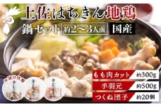 【鍋セット】土佐はちきん地鶏 鍋セット 約2～3人前 国産 - 肉 精肉 鶏肉 もも肉 手羽元 つくね 団子 鍋 お鍋 2人前 3人前 食品 食べ物 あぐりーど 高知県 香南市 冷凍 なべ ナベ ﾅﾍﾞ 地鶏鍋 ad-0001
