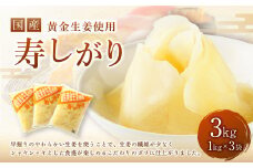 国産黄金生姜使用 寿しがり 1kg×3袋