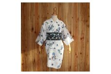帯 （patipati） 子ども甚平用 角帯 麻の葉ブルー おび 和装 和服 小物