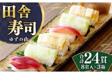 田舎寿司 ゆずの山 3箱セット 合計24貫 1箱 8貫入り お寿司 田舎寿司 野菜寿司 冷凍 