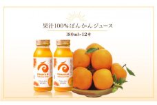 ぽんかんジュース180ml 12本入り 国産 東洋町産 果汁100% フレッシュジュース 酸味 着色料保存料不使用 四国 お取り寄せ フルーツ 果汁飲料 送料無料 F137