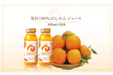ぽんかんジュース180ml 24本入り 国産 東洋町産 果汁100% フレッシュジュース 酸味 着色料保存料不使用 四国 お取り寄せ フルーツ 果汁飲料 送料無料 F138
