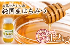 『純国産』土佐のみかん山のはちみつ＜1.2kg＞ 国産 東洋町産 蜂蜜 ハチミツ ハニー 国産はちみつ 国産ハチミツ 純国産 四国 家庭用 自宅用 大容量 送料無料 贈り物 ギフト プレゼント TA20