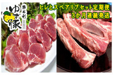 115902　奈半利ゆず豚定期便２（ヒレとスペアリブセット各600ｇ）３か月連続発送