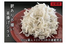 114904　訳あり不揃い釜揚げシラス800g箱入り×2ヶ　3か月連続発送