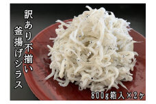 114027　訳あり不揃い釜揚げシラス800g箱入×2ヶ　計1.6kg