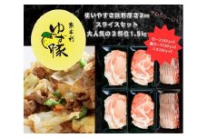 112009　【高知のブランド豚/ゆず豚】大人気の３部位スライスセット1.5㎏