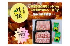 112004　【高知のブランド豚/ゆず豚】厳選部位の焼肉セット1㎏＋ソーセージ5本入り×2P