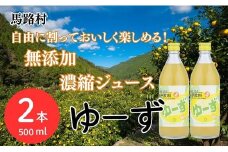  ゆーず ゆずジュース 6倍希釈飲料 500ml×2本 はちみつ 濃縮ジュース フルーツジュース ドリンク 清涼飲料水 飲料 柚子 ゆず 有機 無添加 ギフト お歳暮 お中元 母の日 父の日 のし 熨斗 産地直送 高知県 馬路村【690】