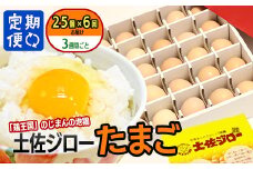 【定期便】土佐ジローたまご（1箱25個入）×6回　約3週間毎に1回