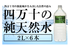 四万十の純天然水 2L × 6本 ミネラルウォーター 天然水 ペットボトル 水 2リットル 四万十川