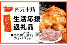 【訳あり】四万十鶏 もも肉 12kg（生活応援返礼品）