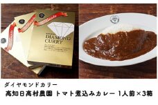 ダイヤモンドカリー トマト煮込みレトルトカレー（1人前×3個セット）｜高知県産トマト使用 国産牛 日高村産 ミニトマト 欧風カレー