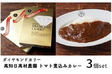 ダイヤモンドカリー トマト煮込みレトルトカレー（1人前×3個セット）｜高知県産トマト使用 国産牛 日高村産 ミニトマト 欧風カレー