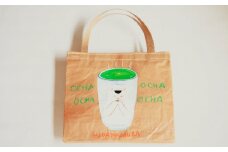 【限定柄】タカハシカヨコ 米袋バック 「土佐茶柄」 大四角サイズ KOME TOTE エコバッグ トート オリジナル