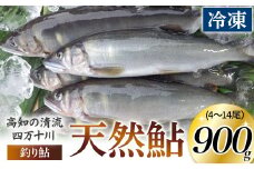 四万十川上流の天然鮎　釣り鮎【冷凍4～14尾】Esj-41k あゆ アユ 魚 魚介 川魚 塩焼き 鮎 天然 900g レシピ付 天然