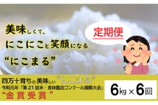 ◎令5年産米◎四万十育ちの美味しい仁井田米。高知のにこまるは四万十の仁井田米【6㎏×6回の定期便】Sbmu-04 米 おこめ 精米 特別栽培米 受賞 おいしい おすすめ 人気 3kg×2セット　低農薬 3キロ　6キロ