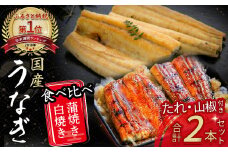 うなぎ 白焼き 蒲焼き 食べ比べ2尾セット　Esu-126 冷凍 特大 蒲焼 白焼 国産 鰻 ウナギ うなぎ 蒲焼き 肉厚 土用の丑の日 本格うなぎ  四万十鰻 おすすめ 人気