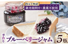 【2025年産／栽培期間中 農薬不使用ブルーベリー使用】手づくりブルーベリージャム（170g×5個）Qdr-92／ ヨーグルト ジャムトースト パン 朝食 贈り物 お取り寄せ 無農薬 四万十 しまんと 高知 こいのぼりの里ブルーベリー農園