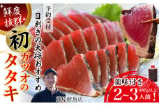 【予約受付】生の鮮度！初ガツオのタタキ2-3人前（薬味付き）Efs-10 かつお カツオ 鰹 冷蔵カツオ 高知鰹 たたきのタレ かつおのたたき カツオのたたき 初ガツオ