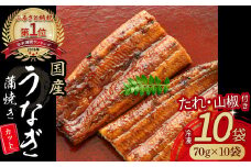 うなぎ蒲焼カット 700g（70g×10袋）小分け 冷凍 たれ付き 蒲焼 国産 鰻 ウナギ うなぎ 蒲焼き 肉厚 土用の丑の日 本格うなぎ 山椒付き 小分け 四万十うなぎ  Esu-204
