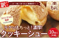 【訳あり】トースターで焼いて食べるたまご農場直営スイーツ！クッキーシュー（冷凍・10個入）Gbn-60 スイーツ 洋菓子 くっきー クッキー お菓子 焼き菓子 シュークリーム  