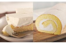 地鶏卵のロールケーキとWチーズケーキのセット