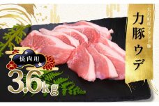 【高知県 大月町産ブランド豚】力豚ウデ肉　焼肉用3.6kg
