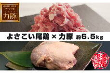 【高知県 大月町のブランド銘柄】よさこい尾鶏×力豚　約6.5kgセット
