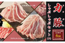【定期便 6回】ブランド豚 力豚しゃぶしゃぶセット(大)