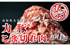 【高知県大月町産】訳あり ブランド豚 「力豚」こま切れ肉4kg