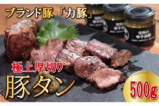 【高知県大月町産ブランド豚】 力豚 極上厚切り豚タン　500g