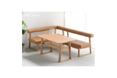 LDセット　セレーノ　右肘タイプ　オーク無垢　135×75　大川家具(福岡県)【1329460】