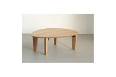 折れ脚リビングテーブル　90×77×33　オーク材　大川家具【1374990】