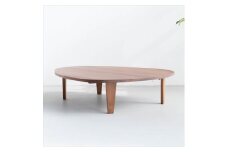 折れ脚　リビングテーブル　キャビン　W140×120×33　ウォールナット(福岡県)【1468303】