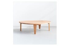 折れ脚　リビングテーブル　キャビン　W120×120×33　オーク無垢材(福岡県)【1468312】