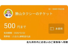 勝山タクシー電子チケット15,000円分 (500円×30枚または15,000円×1枚)【思いやり型返礼品】