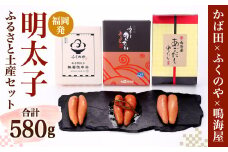 【かば田×ふくのや×鳴海屋】福岡発 明太子 ふるさと土産 厳選 セット 3種 計580g めんたいこ 辛子明太子