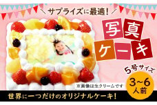 【チョコクリーム】サプライズに最適！ 写真ケーキ 3～6人用 5号サイズ