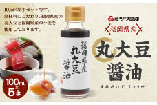 福岡県産 丸大豆 醤油 100ml×5本 計500ml セット