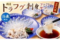 【着日指定必須・年末年始配送不可】国産 トラフグ 刺身 ファミリーセット 5人前 てっさ てっぴ