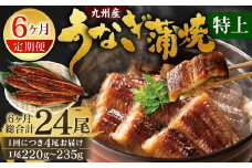 【6ヶ月定期便】九州産 うなぎ 蒲焼 特上 4尾(1尾あたり220～235g)